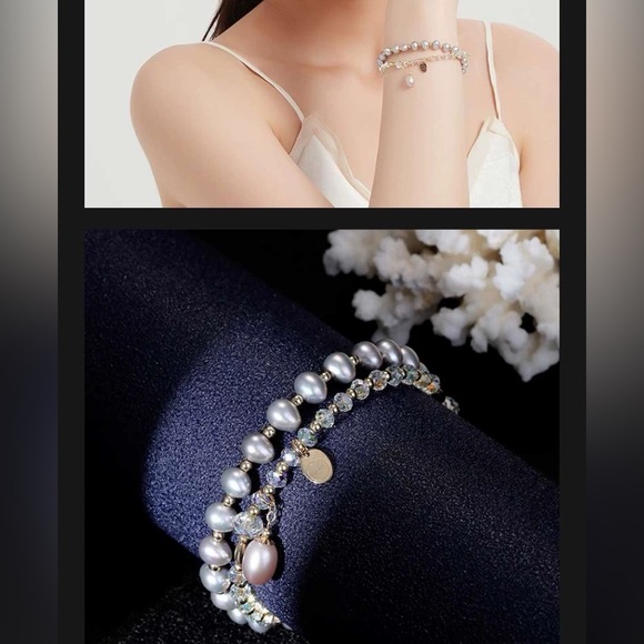 Women's double-loop bracelet - Picture 2 of 12